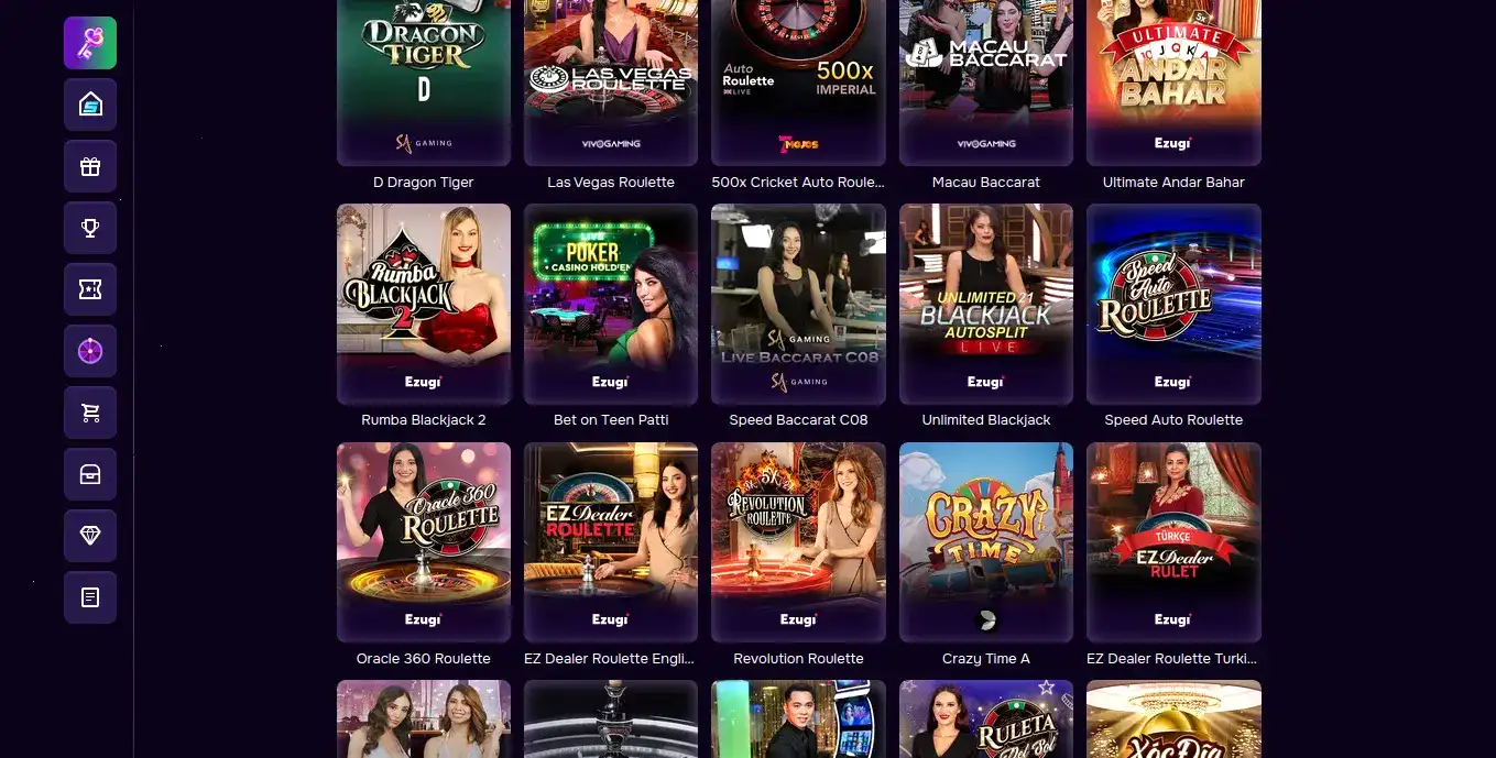 Интерфейс игрового зала Slot78 с яркими автоматами